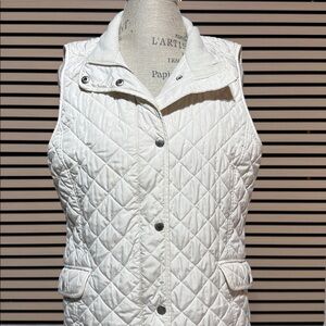 Talbots Ivory Quilted Vest